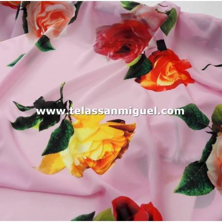 Seda floral serie Laya rosa